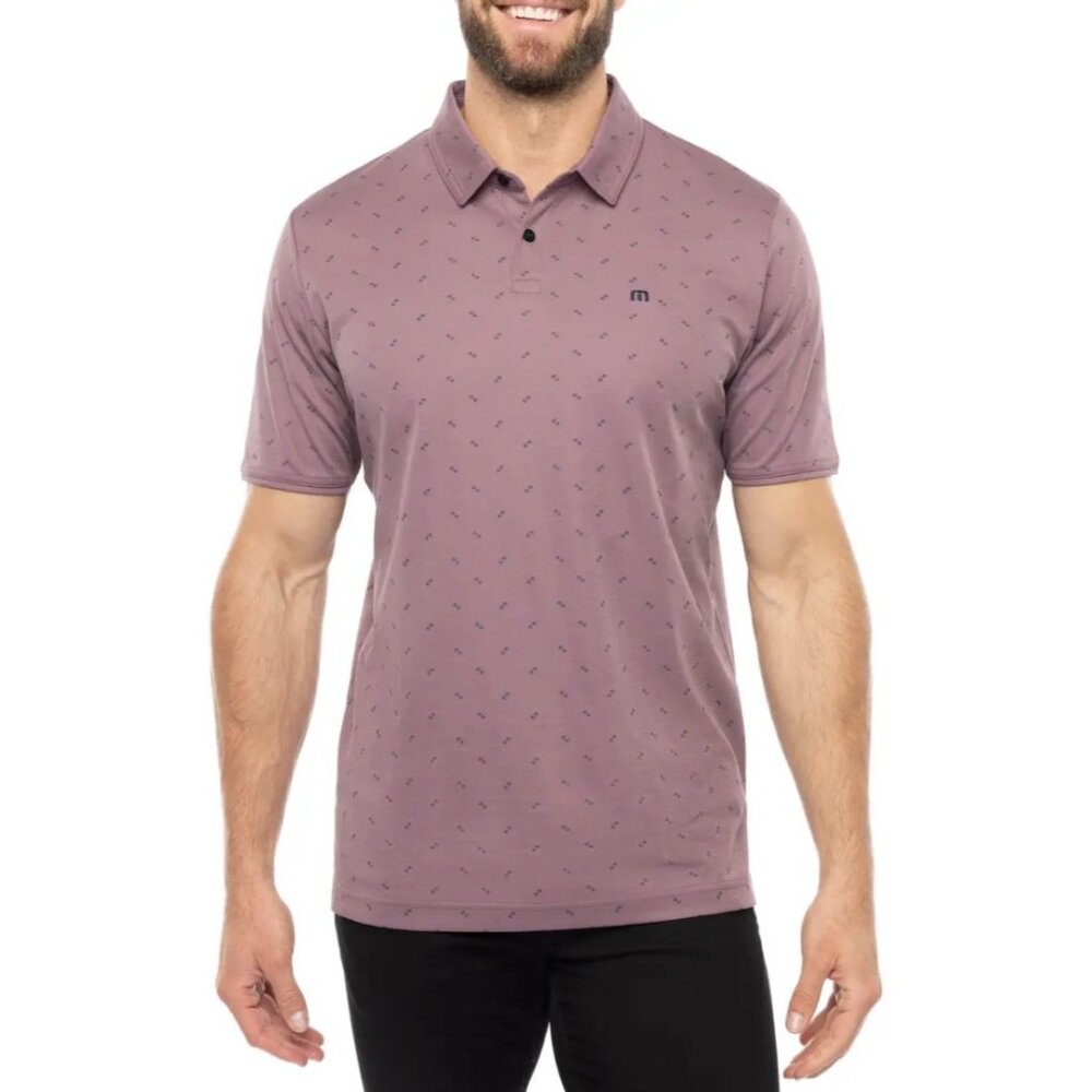 Travis Mathew Lavender Men's Short Sleeve‎ Performance Polo Shirt XL Golf